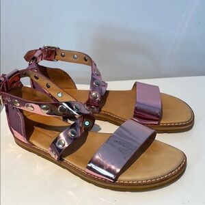 Hunter Metallic Leather Studded Sandals 7.5